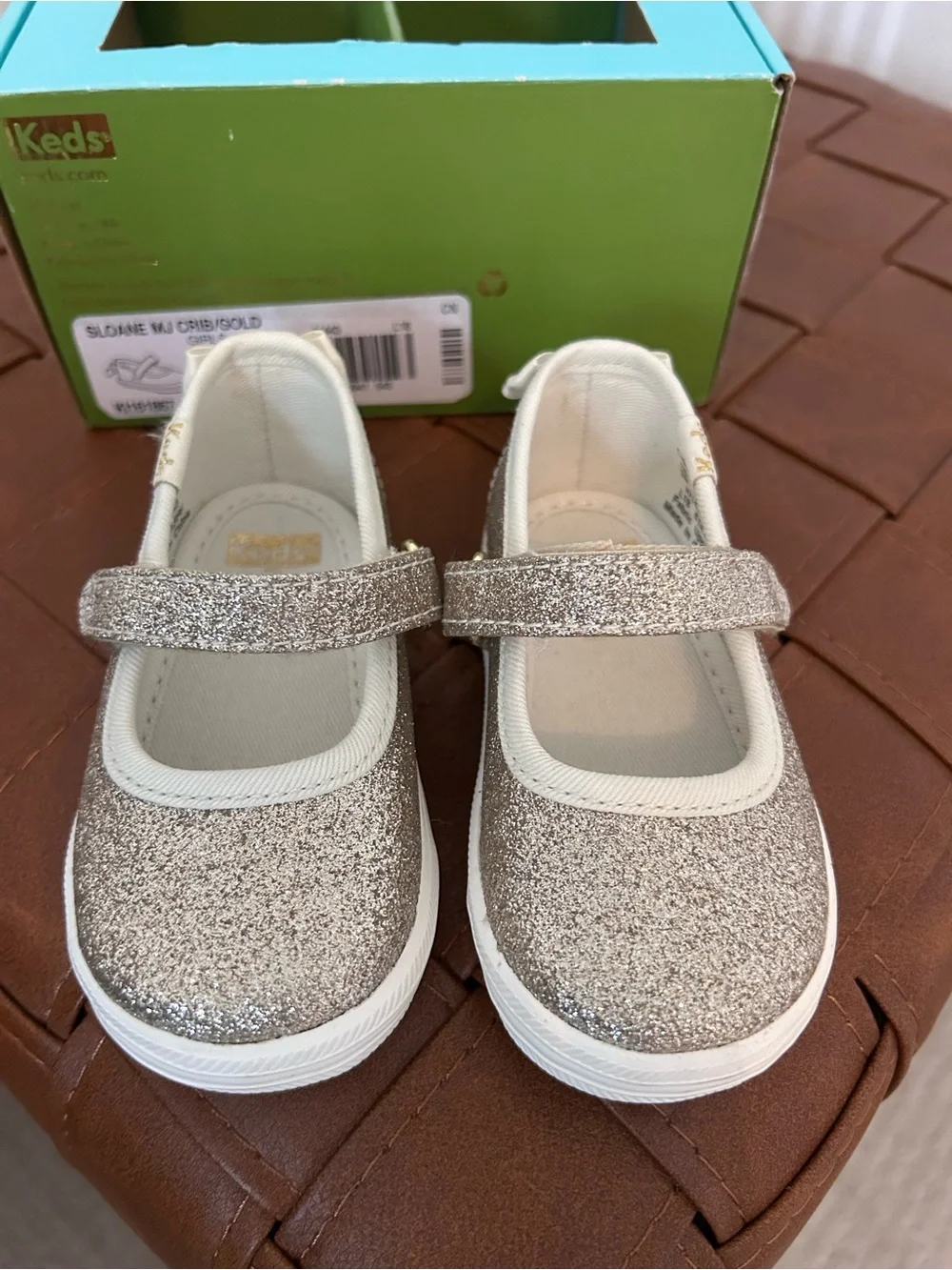 Keds X Kate Spade NewYork Sloan Mary Jane CribSneakers Baby Shoe Size 3 Gold